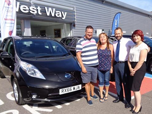 Jenny Craik with West Way Nissan Aldershot dealer principal Luke Wheeler