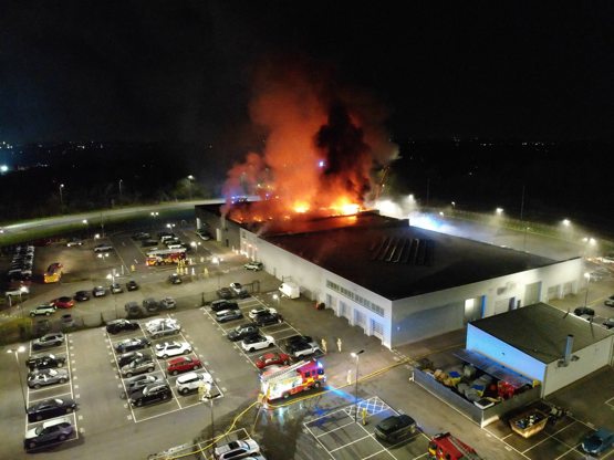 Inchcape thanks emergency services after huge blaze at Jaguar Land Rover dealership