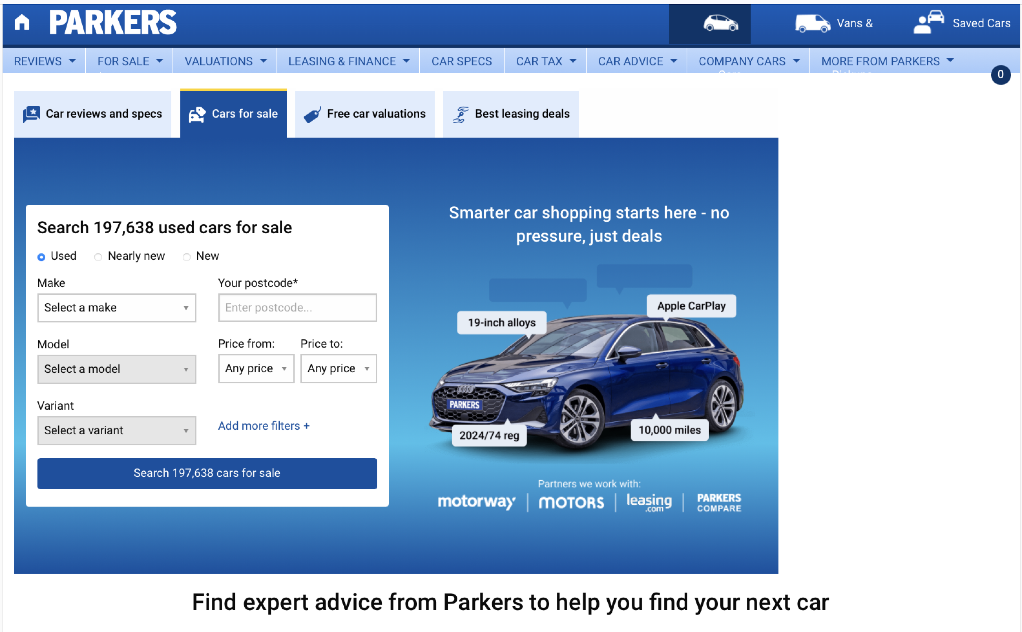 Parkers website changes make it easier for consumers to buy dealers' cars