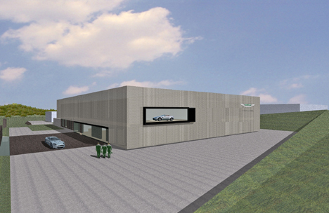 A CG rendering of the Aston Martin test centre at the Nurburgring.