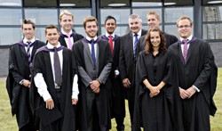 Professor Saker with the graduates