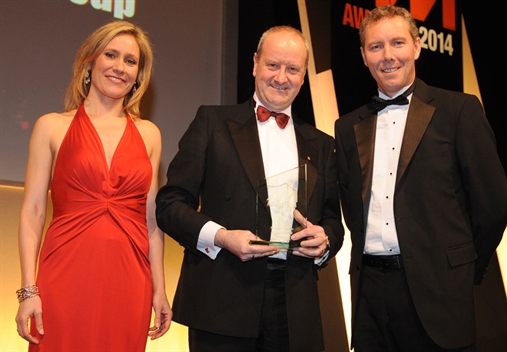 Listers Group aftersales director Quentin Nicholls,  centre, with Sophie Raworth and  Continental’s Dave Croston